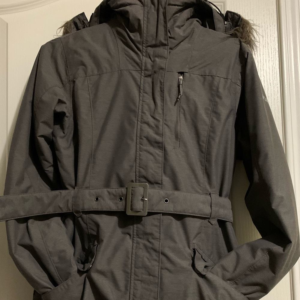 Columbia long parka jacket, gray color